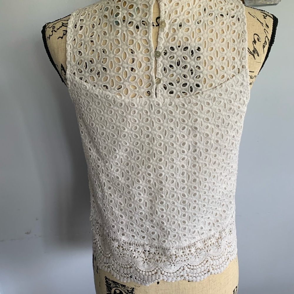 Skies Are Blue Lace‎ Top 100% cotton - Picture 2 of 10